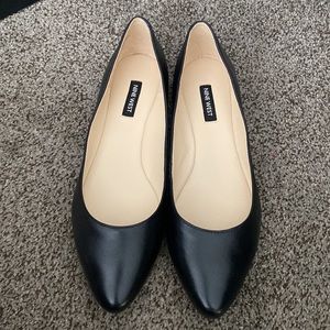 Black Leather Flats